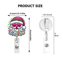 1 cái kẹp thẻ ID xoay dạng cuộn rút bằng acrylic hình nơ Giáng Sinh - Nhiều màu - Xem 2