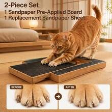 2pcs Pet Scratching Board, Reusable Nail Grooming Board, Includes 1 Pre-Applied Sandpaper + 1 Replacement Sheet, Suitable For Cats And Small Dogs - View 3