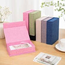 Magnetic Fabric Storage Box, Suitable For Photo Albums, Letters And Small Items, Decorated In Book Shape, Can Store Jewelry, Watches, Handmade Crafts, Durable Desktop Organizer Box, Suitable For Living Room And Study - Multicolor - View 5