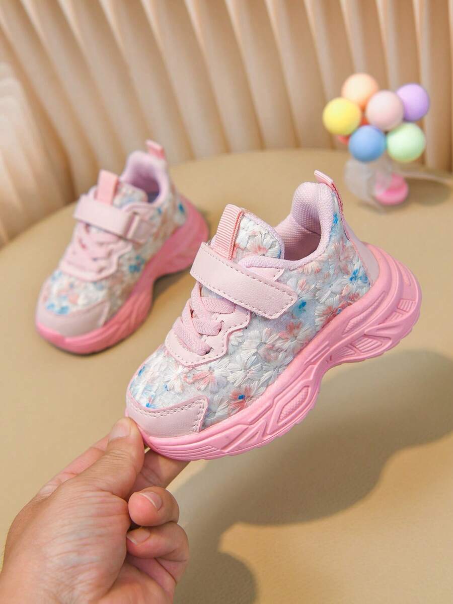 New Ditsy Floral Kids' Sports Shoes For Boys And Girls - Pink - View 1