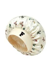 1Pc Unisex Bonnet Hat Customized A-Z Letters Satin Sleep Bonnet,Soft Comfortable Sleeping Bonnet,Elastic Wide-Brim Silky Sleeping Cap For Daily - Multicolor - View 9
