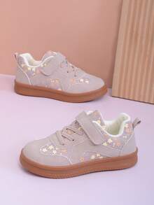 New Versatile Ditsy Floral German Training Shoes, Fashionable Casual Shoes, College Style Comfortable Soft Baby Shoes - Mauve Purple - View 6