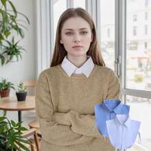 2/1pc Dickey Collar For Women – Detachable Faux Collars,Fake Collar Inserts For Blouses & Sweaters,Women's False Shirt Collars,Comfortable & Stylish - White - View 16