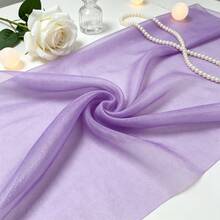 Shiny Transparent Glitter Organza Fabric, Lightweight Transparent Crystal Organza, Suitable For Wedding Decoration, Dresses, Party Backdrop And DIY Handicrafts - Purple - View 4