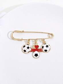 1pc/2pcs Sports Style Soccer & Football Pendant Brooch Backpack Pin Anti-Slip Collar Pin Waist-Cinching Clothing Accessory Gift For Sports Enthusiasts - Multicolor - View 8