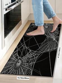 1/2pcs Halloween Doormat, Spider Web Pattern Design, Vintage Diatomaceous Earth Mat, Super Absorbent, Non-Slip, Perfect For Bathroom, Kitchen And Dining Room, Quick Drying, Ideal Home Decor And Bathroom Mat Gift - Multicolor - View 17