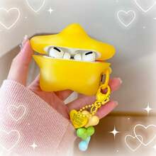 Cute 3D Star Silicone Shockproof Protective Case Compatible With Airpods, With Heart Pendant, Compatible With Airpods 4 Pro Pro 2 Pro 3 - Multicolor - View 5