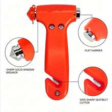2-In-1 Emergency Escape Hammer And Cutter, Suitable For Car Window Escape, Fire, And Rescue (Random Style Delivery) - Hammer - View 2