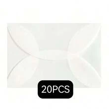 20pcs/Rounded Vellum Envelopes Translucent Frosted Outer Shell Thickened Paper Envelope Sleeves Outer Shell - White - View 3