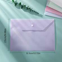 10/8/5pcs A4 Plastic File Bags - Thickened File Bags, Transparent Snap Button Student File Storage Bags, A4 File Bags, PP Transparent Plastic Snap Button File Bags, Plastic File Bags, Macaron Color Waterproof Data Bags, Office Folders | Fashion File Storage | Waterproof PP Material, Suitable For Students And Office Use, Back To School, School Supplies - A - View 5