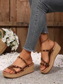 Spring/Summer New Vintage Classic Wedge Platform Sandals For Women, Casual Comfortable Open Toe Sandals For Outdoor Wear - Multicolor - View 2