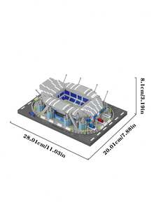 2768 Piece Miniature Building Blocks Set Of Football Field, Football Field Mini Brick Model, Adult Stress-Reducing Building Set, Sports Fan Collection And Display Model, Desktop Home Decoration Item, Architectural Simulation Landmark Model - Boxed - View 2