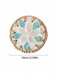 1pc/2pcs Lightweight Luxury Woven Colorful Shell Coasters, Natural Pearl Mother-Of-Pearl Heat Resistant Insulation Pads, Anti-Scald Tea Cup & Teapot Mats, Exquisite Home Tabletop Decor, Suitable For Coffee Tables, Kitchen Dining Tables, Party Table Decorations - Multicolor - View 13