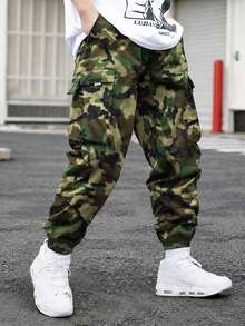 1pc Teen Boys Casual Sports Outdoor Fashion Cargo Pants With Big Pockets, Spring/Autumn - Multicolor - View 8