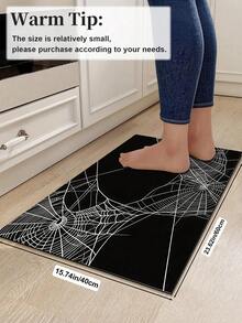1/2pcs Halloween Doormat, Spider Web Pattern Design, Vintage Diatomaceous Earth Mat, Super Absorbent, Non-Slip, Perfect For Bathroom, Kitchen And Dining Room, Quick Drying, Ideal Home Decor And Bathroom Mat Gift - Multicolor - View 12