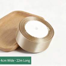 1 Roll, Champagne Gold Packaging Ribbon Bow, Colorful Ribbon, Polyester Satin Ribbon, Gift Box Ribbon, Jacquard Woven Tape, Suitable For Birthday Parties, Parties, And Various Festivals. - AA - View 6