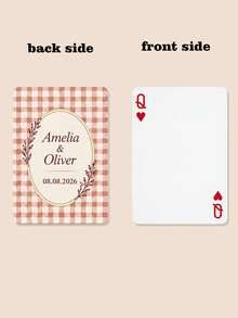 Personalized Photo Playing Cards With Custom Names And Initials, Wedding Poker Deck, Custom Couple Picture Cards, Wedding Reception Guest Message Cards, Anniversary Keepsake, Romantic Gift For Newlyweds, Couples, Wedding Guests And Friends. - Multicolor - View 9