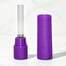 KCJLHGT 不鏽鋼咖啡粉壓粉器 濃縮咖啡粉攪拌器 6針分粉器 均粉器 WDT工具 咖啡店攪拌棒 調酒師配件 - 紫羅蘭色 - 查看 14