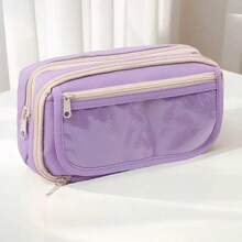 Large Capacity Transparent Pencil Case - Multifunctional Oxford Cloth Stationery Storage Bag With Zipper, Portable Cosmetic Storage Bag, Suitable For Office And School Supplies, Pencil Case, Back To School Season - Pencil Case - View 14