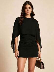 Women Midi Dresses - Black - View 5