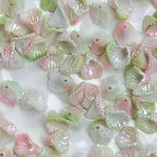 140pcs Multicolor Pearl Luster Morning Glory Acrylic Center Hole Loose Beads For DIY Bracelets, Phone Charms, Keychains Handmade Craft Supplies - Multicolor - View 24