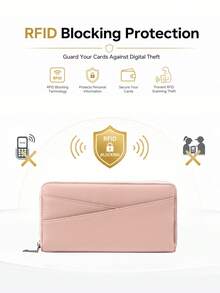 FOREVER MIYIN Women's Long RFID Anti-Theft Phone Wallet, Full Zipper Large Capacity Clutch, Multiple Card Slots + Bill Compartment, Compatible With Smartphones, Suitable For Daily Use And Travel - Multicolor - View 7