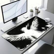 Angel Wings Pattern Extra Long Gaming Mouse Pad And Desk Mat Set, Non-Slip Durable Rubber Base, Smooth Surface Suitable For Computer Laptop Office Home, Abstract Art Decor, Back To School Supplies - A - View 1