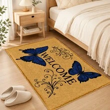 1pc Butterfly Print Faux Cashmere Kitchen Mat, Absorbent Kitchen Floor Mat, Kitchen Rug, Long Runner Mat, Sink Front Mat, Suitable For Kitchen, Bathroom, Entryway, Hallway, Laundry Room And Home Decor - Multicolor - View 9