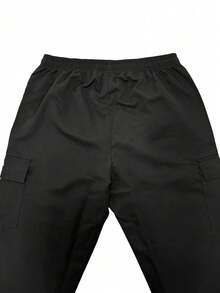 Men's Outdoor Hiking Cargo Pants, Loose Fit, Multi-Pocket Design, Suitable For Hiking, Camping And Daily Wear - Black - View 6