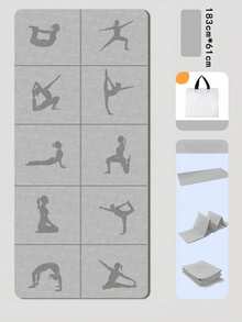 1 bộ thảm yoga gấp gọn có đường căn chỉnh, chất liệu dày chống trượt, phù hợp cho tập yoga, pilates và thiền tại nhà - Nhiều màu - Xem 18