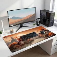 Traditional Chinese Landscape Painting Pattern Extra Long Gaming Mouse Pad & Desk Mat Set, Non-Slip Durable Rubber Base, Smooth Surface, Suitable For Computer Laptop Office Home, Abstract Art Decor, Back To School Supplies - A - View 4