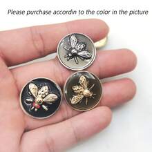 5pcs/Pack Metal Buttons, Bee Pattern Decorative Buttons For Coats, Sweaters, Shirts, Jackets, Fashionable New Design, Wholesale For DIY Sewing, Shoes, Hats, Bags - Multiple Styles - View 5