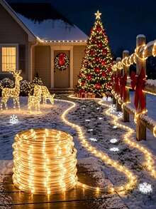 Christmas LED String Lights, 50/100/200 Star Configuration Options, USB Interface, 8 Different Modes. Fairy LED Tube Lights, 8-Mode Rope Decorative Lights, IPX4 Garden Tree Party Decorative Rope Fairy Lights, Bendable And Wrappable Decorations | Pool Steps, Hallways, Stair Handrails, Yard Tree Stumps | Holiday Lighting Display, Halloween Decoration, Perfect For Decorating Your Pool, Yard Or Camping Activities During Halloween And Thanksgiving - USB Tube Light - View 7