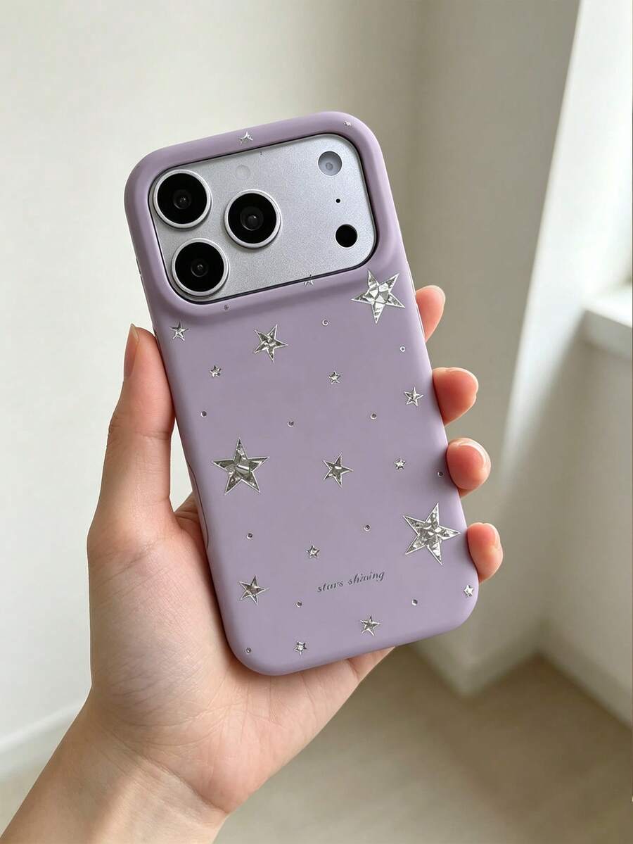 Y2K可愛星星糖果色極光果凍軟手機殼,適用於 iPhone 17 Pro Max 17 Pro 17 16 Pro Max 16 Pro 16 15 Pro Max 15 Pro 15 14 Pro Max 14 Pro 14 13 Pro Max 13 Pro 13 12 Pro Max 12 Pro 11,亮面軟殼禮物 - 紫色 - 查看 1