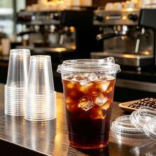 400/500ml Set Transparent Cups With Lids, Straight Lid Ice Drink Cups, Reusable Smoothie Cups, Suitable For Cold Drinks, Juice And Milkshakes - Halloween/Christmas/Birthday Party Essentials - Transparent - View 3