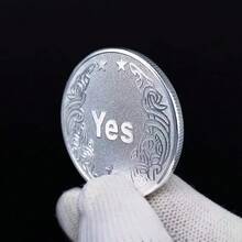 YES NO Coin Flip Decision Maker Toy, Funny Choice Making Coin, Lucky Wish Token, Creative Novelty Gift For Friends, Party Favor, Desk Decoration Collectible - Multicolor - View 2