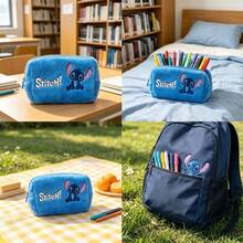 Disney 1pc Stitch Cartoon Pencil Case, Highly Attractive Pencil Bag, Stationery Storage Bag, Portable Small Pouch, Party Gift - One Size - View 2