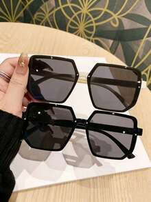 1 Pair Women's Oversized Square Plastic Frame Glasses, Multi-Color Options, Face-Flattering, Suitable For Vacation And Daily Wear - Multicolor - View 11
