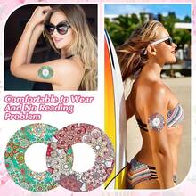 1 Box - 2/6/10pcs Adhesive Patches For Libre 2 Sensor, Mandala Floral CGM Patch Waterproof CGM Cover Sweat-Proof Colorful Sensor Blood Glucose Monitoring Protective Cover Detachable Strap - View 6