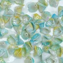 140pcs Multicolor Pearl Luster Morning Glory Acrylic Center Hole Loose Beads For DIY Bracelets, Phone Charms, Keychains Handmade Craft Supplies - Multicolor - View 13