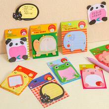 5/10/20 Pcs/Set Cute Cartoon Animal Pattern Memo Pads, Creative Upright Sticky Notes, 20 Sheets Per Pad, Total 100 Sheets, Christmas Gift Or Prize - Multicolor - View 2