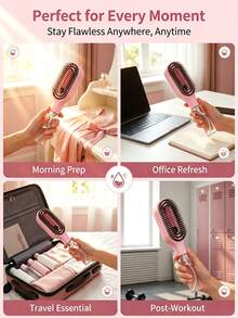 2‑In‑1 Spray Hair Brush Detangler, Built‑In Water Tank Fine Mist Spray Comb, Wet Dry Hair Detangling Brush, Portable Anti‑Overflow Hair Care Styling Tool For Curly Thick All Hair Types - Multiple Styles - View 8