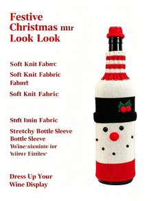 1pc Christmas Wine Bottle Cover, Santa Claus & Snowman Cartoon Design, Holiday Wine Bottle Sleeve, Suitable For Red Wine & Champagne Bottles, Festive Table Restaurant Party Decoration - View 3