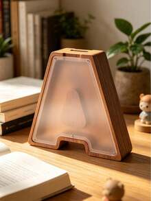 English Letter Solid Wood Coin Bank, Transparent Visible Desktop, Vintage Storage Decorative Ornament, Detachable Acrylic, Home Decor Collection Prop, Natural Wood Style Letter Coin Storage Box, Niche Creative Holiday Commemorative Gift Desktop Ornament - Multicolor - View 6
