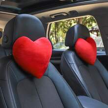 1 buah Bantal Leher Mewah Bentuk Hati untuk Sandaran Kepala Mobil - A - View 3