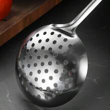 5pcs Stainless Steel Spatula, Soup Ladle, Strainer, Stir-Fry Spoon Set, Cooking Utensils Set, Suitable For Home Stir-Frying, Soup Making, Noodle Scooping, Frying, Cooking, Kitchen Cooking, For Housewives, Cooking Enthusiasts, Renters, Kitchen Cookware, Thickened Stainless Steel Long Handle, Heat-Resistant, Easy To Clean, Durable, Thanksgiving, Christmas, Family Gathering Kitchen Utensils - Multicolor - View 3
