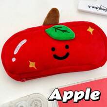 1pc Cute Women's Red/Blue Contrast Star Expression Embroidered Pencil Case, Soft Fabric Material, Multi-Layer Large Capacity Storage Pencil Case, Fresh And Adorable Style, Suitable For Students Back To School, Office Workers, Ideal Gift For Friends And Family - A - View 4