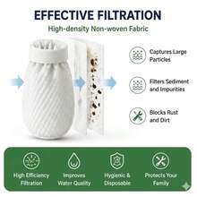 45pcs Set: 40 Filter Cartridges + 5 Straps, High-Density Non-Woven Fabric Faucet Filter Cartridges, Suitable For Kitchen And Bathroom, Easy Installation, Can Filter Rust, Sediment, Sand And Impurities, Home Water Purification Accessories - A - View 5