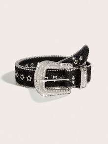 1pc Fashionable Casual Women's Sequin Party Belt - Versatile Daily Jeans Accessory, Essential Item, Women's Belt - Silver - View 14