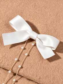 2pcs/Set Women's Bow Tassel Pendant Hair Clips - Pink - View 4